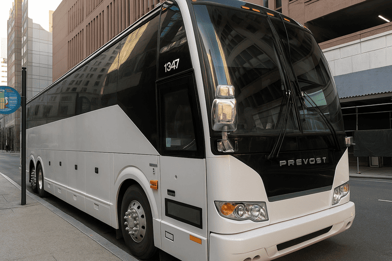 a Charter Bus Rental Olympia coach bus